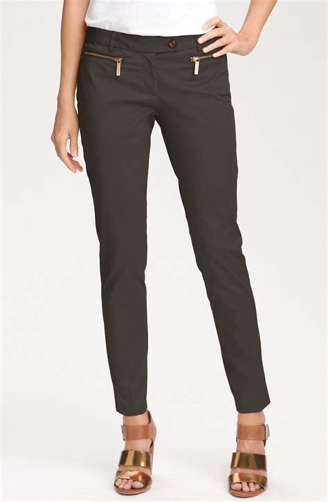 michael kors gray ankle zip pants|Michael Kors women's pants.